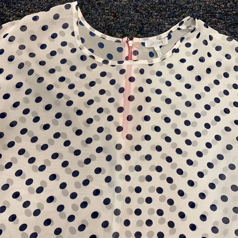 Delia’s Polka Dot Sheer Top sz. S